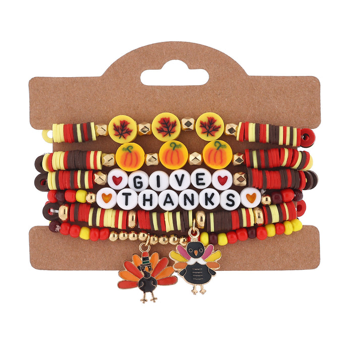 Wholesale Thanksgiving-themed polymer clay bracelet