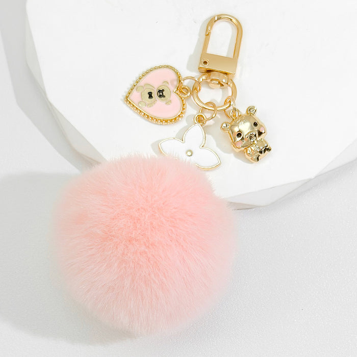 Wholesale Fur Ball Keychain Cute Tiger earbuds Protective Pendant