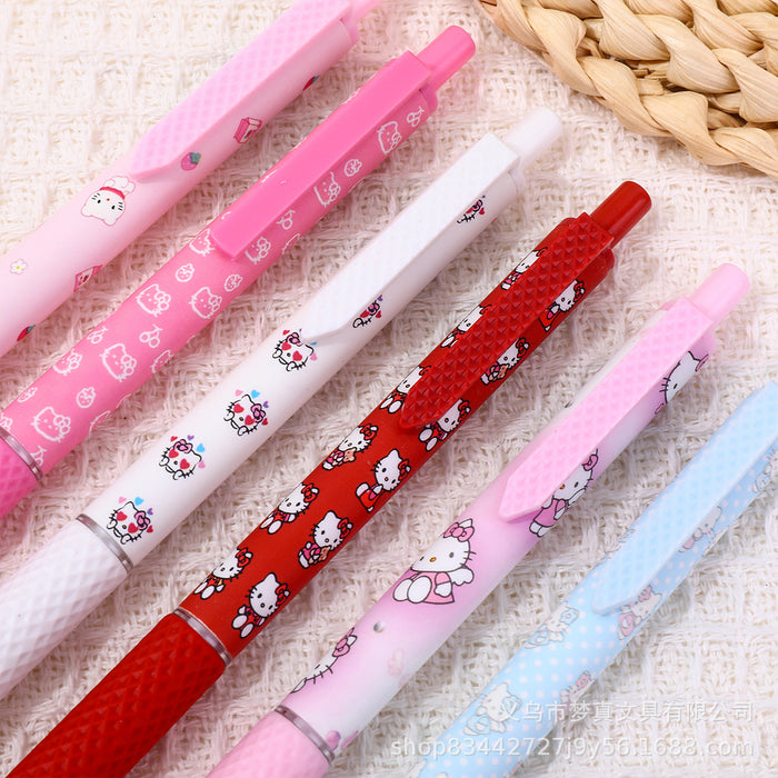 Wholesale 6pcs Floral Series  Cat Gel Pen Cartoon Press Pen Quick-drying