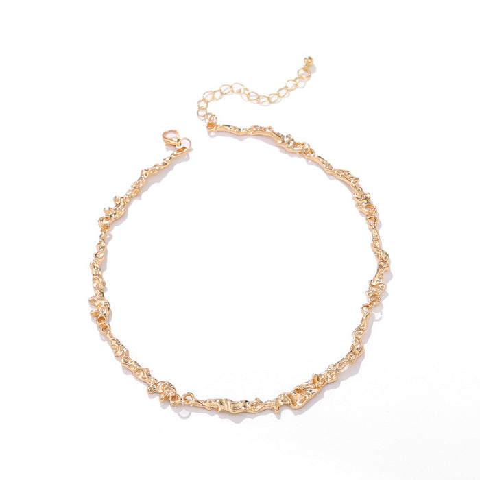 Wholesale irregular metal wind necklace female exaggerated design earrings bracelet suit