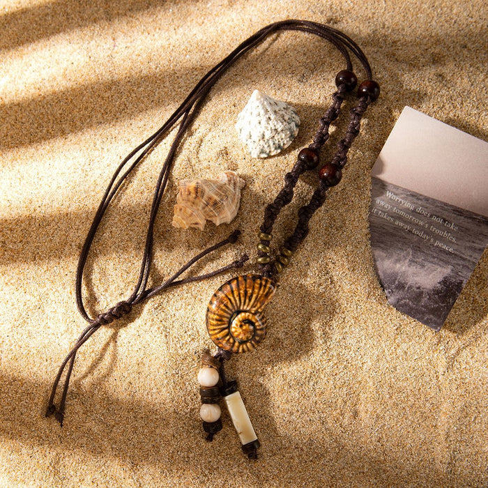 Wholesale Retro Bohemian Ethnic Style Leaf Long Cut Out Geometric Clavicle Chain Zen Style Versatile Personalized Sweater Chain