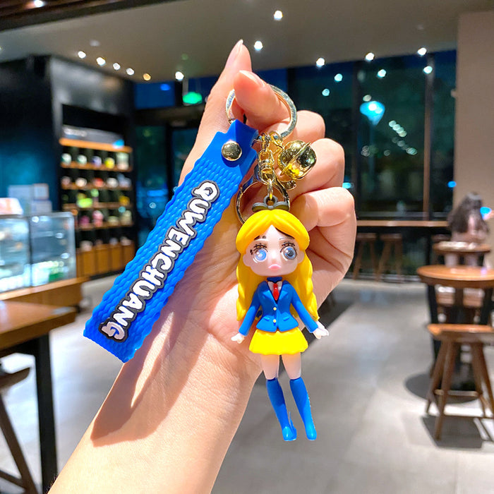 Wholesale Cartoon Princess Silicone Keychain Decorative Bag Charm MOQ≥2