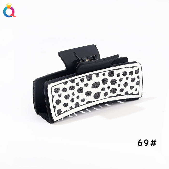 Wholesale  leopard print retro square Hair Clips