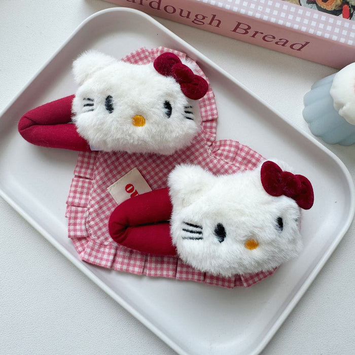 Wholesale Cartoon Cute Plush Bow Hair Clips JDC-HC-Beif003