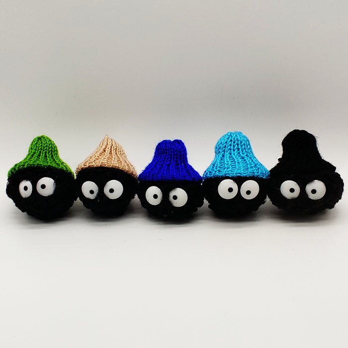 Wholesale Coal ball keychain plush pendant cartoon knitted DIY accessory
