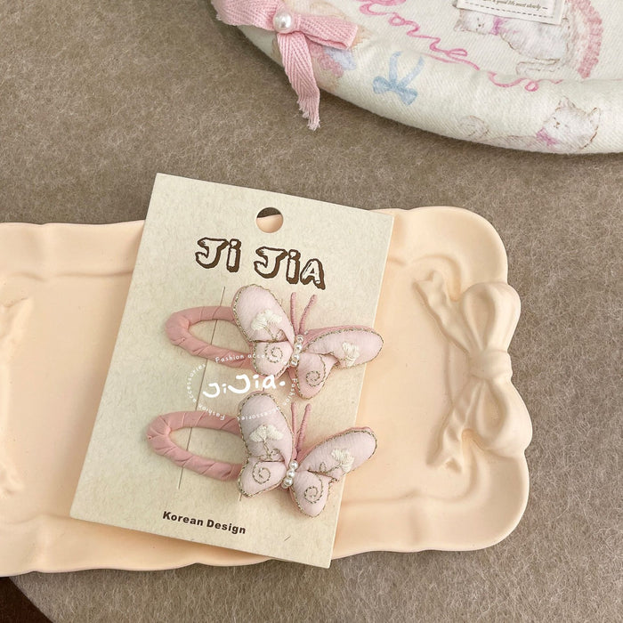 Wholesale Pink Love Butterfly Bunny Clip All-match Children's Hair Accessories