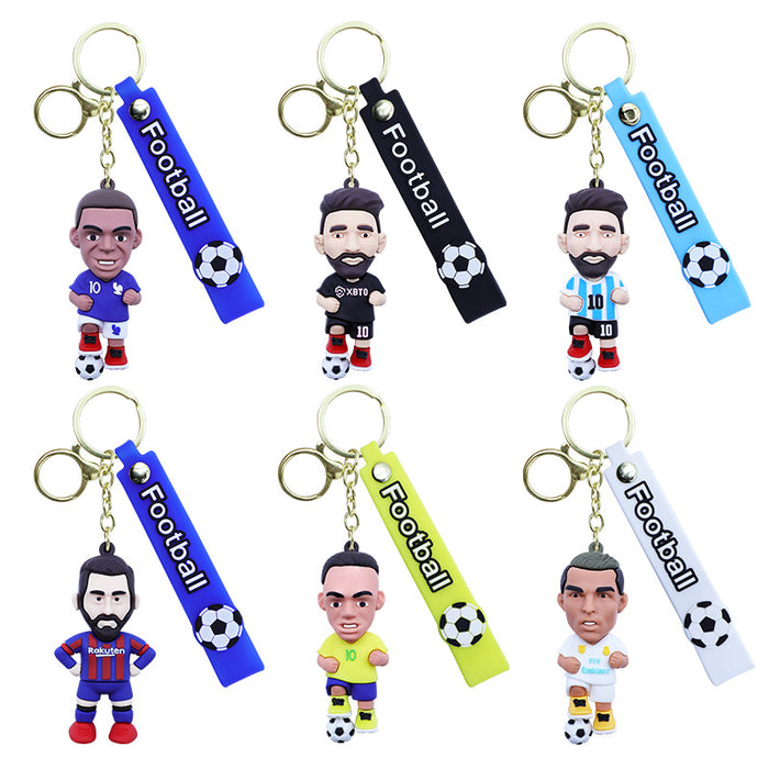 Wholesale 10pcs World Cup Football Star Keychain