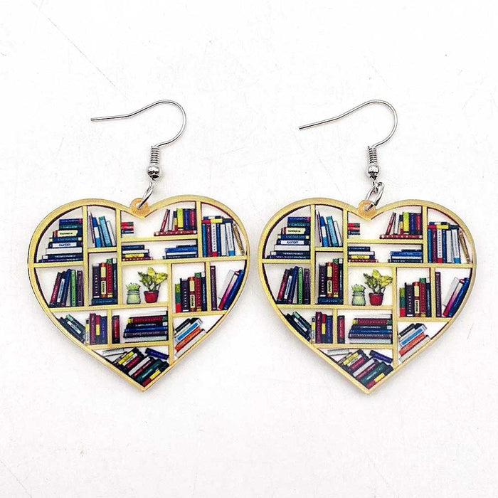 Wholesale Teacher' s Day Earrings Leopard Pencil Ruler Acrylic Earrings School Season Student Earrings Jewelry