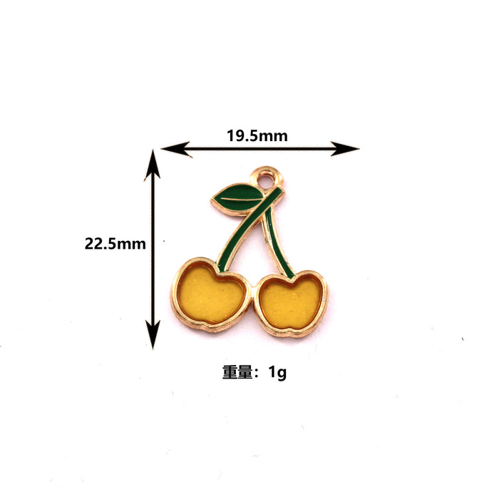Wholesale 10pcs Personalized Transparent Hollow Fruit Alloy Oil Dropping Earrings Pendant Keychain Pendant Accessories