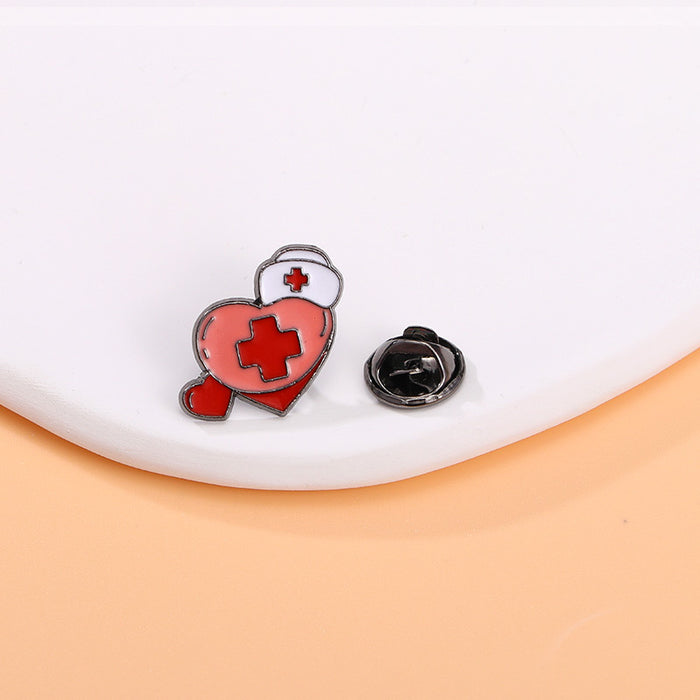 Wholesale Medical supplies series cartoon brooch ambulance syringe stethoscope shape metal badge