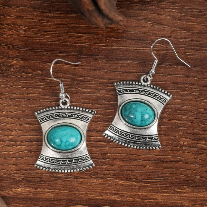 Wholesale Ethnic Style Turquoise Earrings JDC-ES-JunJie004