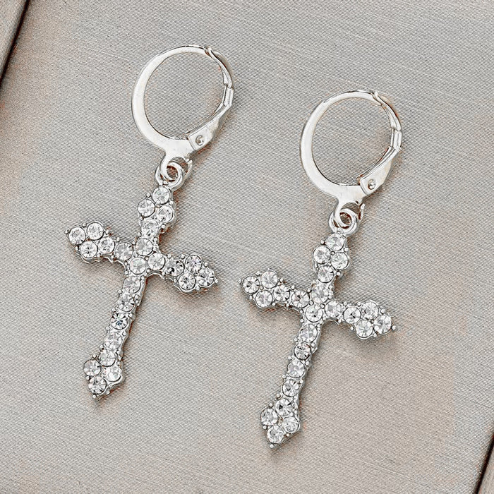 Wholesale Specially designed for niche earrings and earrings, light luxury ear buckle earrings, high-end cross earrings