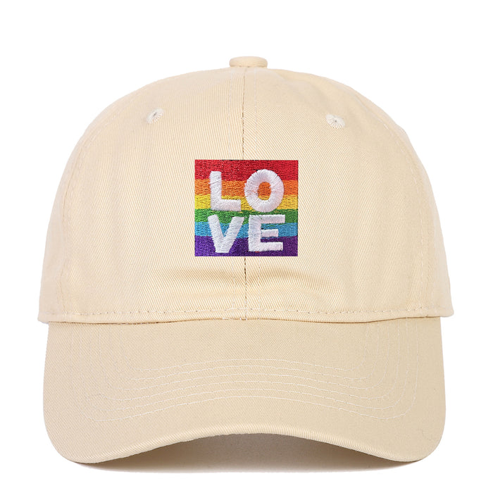 Wholesale Cotton LOVE Rainbow Embroidered Baseball Cap JDC-FH-ChenSheng003