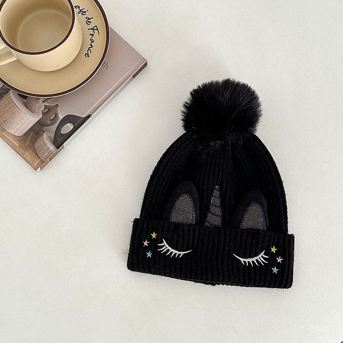 Wholesale Autumn and winter knitted wool hat double ball wool hat imitation fox fur hat
