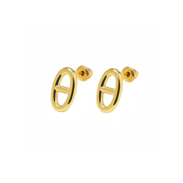Wholesale Simple geometric metal copper stud earrings