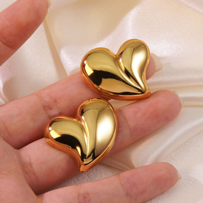 Wholesale Large Peach Heart Irregular Earrings JDC-ES-JW009