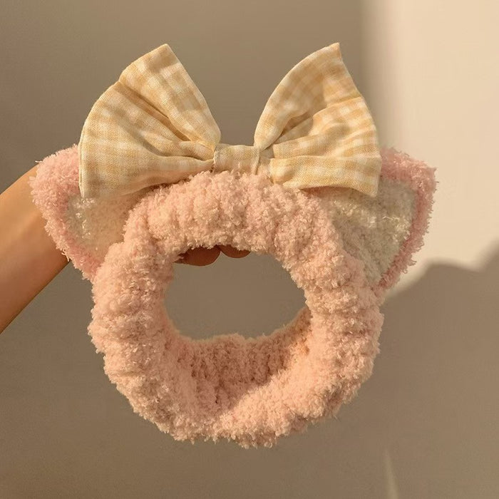 Wholesale Cartoon plush animal ear headband with bow