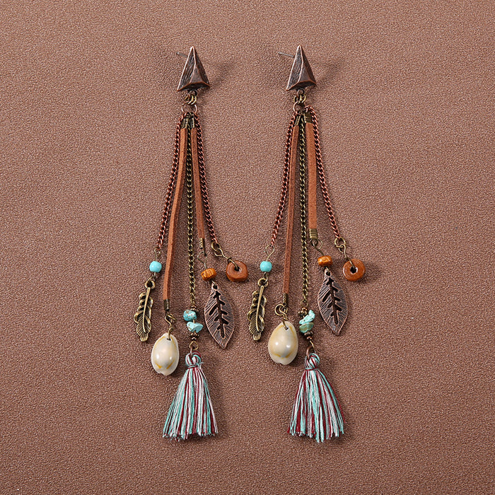 Wholesale Alloy Bohemian Ethnic Style Su Long Earrings JDC-ES-Gumi011