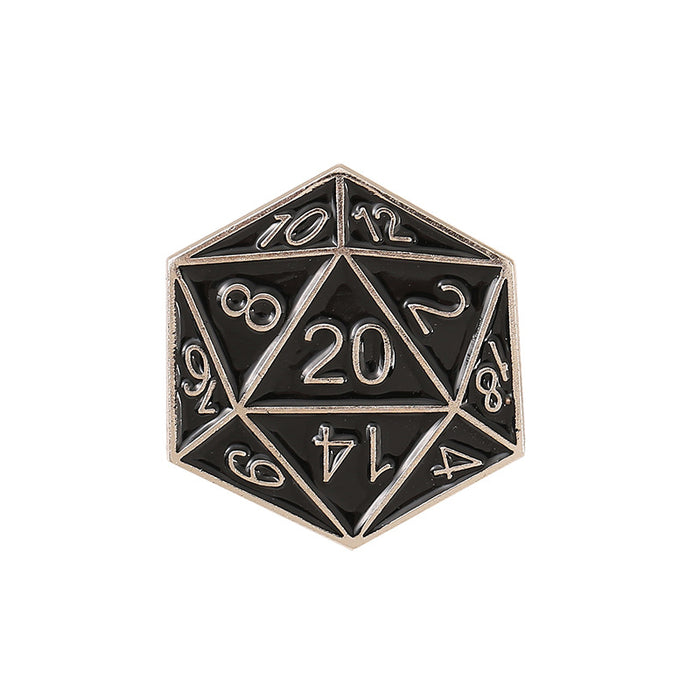 Wholesale Modern Dragon D20 Dice Enamel Lapel Pin Brooch Metal Badge Jewelry Accessory