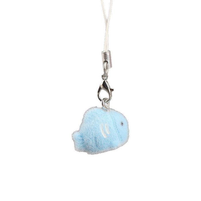 Wholesale Cute Cartoon Flocked Ocean Fish Mobile Phone Bag Charm Keychain