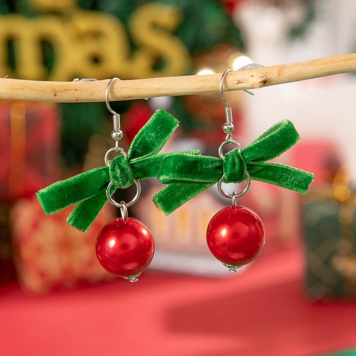 Wholesale Christmas Santa Cartoon Bow Bell Earrings Fashion Jewelry Gift MOQ≥2