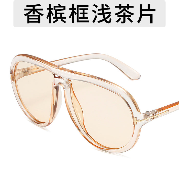 Wholesale double beam glasses  sunglasses large frame classic rice glasses