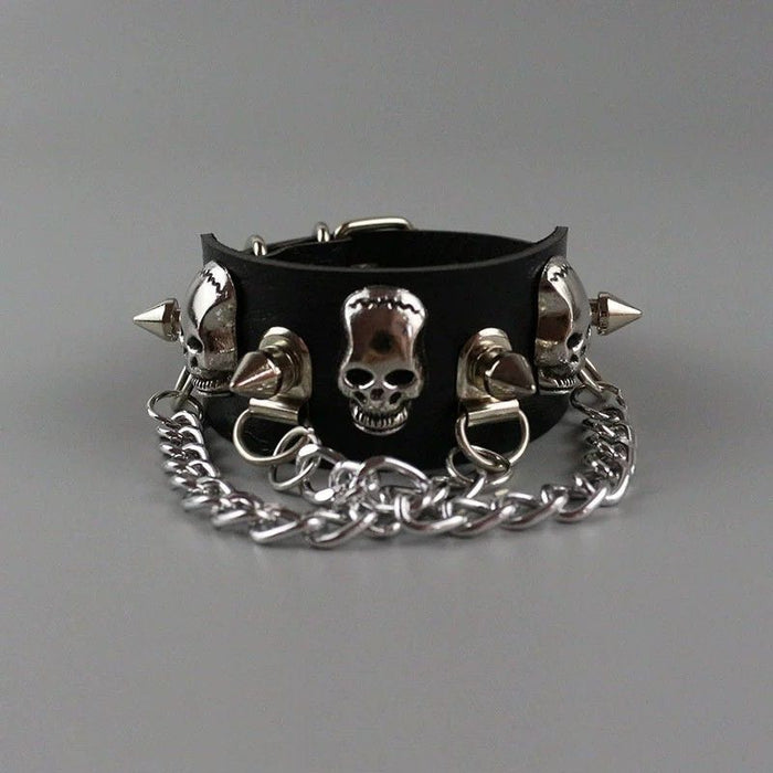 Wholesale Diablo Skull Rivet Chain Bracelet