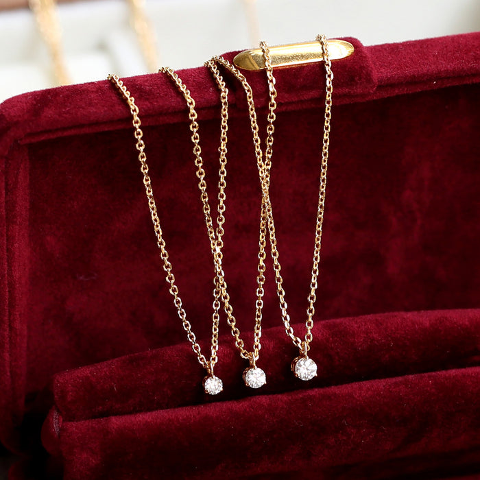 Wholesale Diamond necklace, silver gold-plated collarbone necklace