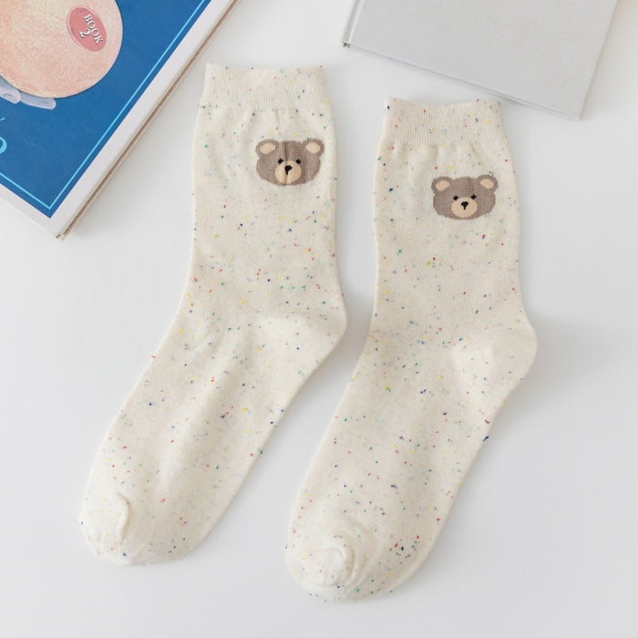 Wholesale Socks for children, pure cotton mid tube socks, dotted yarn, women's long socks, breathable, sweat absorbing, odor proof, women's socks
