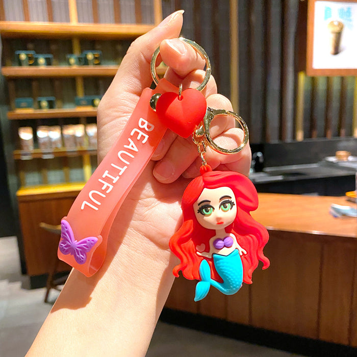 Wholesale Cartoon Princess Silicone Keychain Decorative Bag Charm MOQ≥2