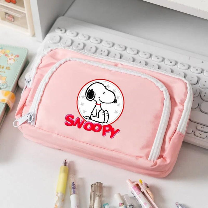 Wholesale Polyester Cartoon Dog Print Pencil Case Cute Student Stationery Pouch For School Girls Storage Bag