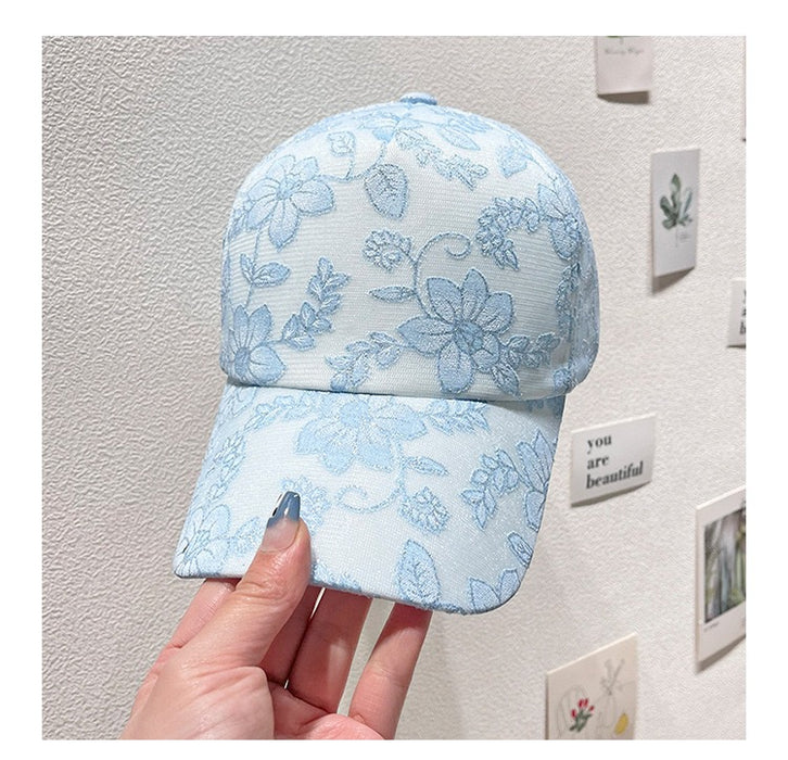 Wholesale Butterfly Duckbill Sun Hat for Women  Breathable Sun Protection Floral Baseball Cap