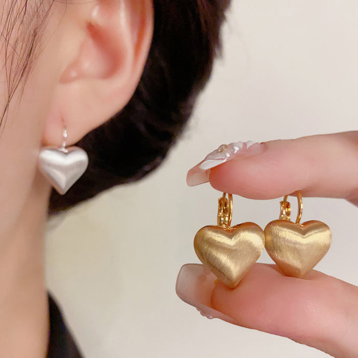 Wholesale Brushed Heart Earrings for Women