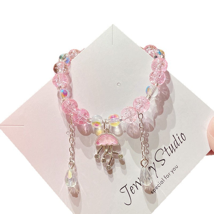 Wholesale Children' s Red Jellyfish Floral Tassel Bracelet - Everyday Jewelry Accessory MOQ≥3
