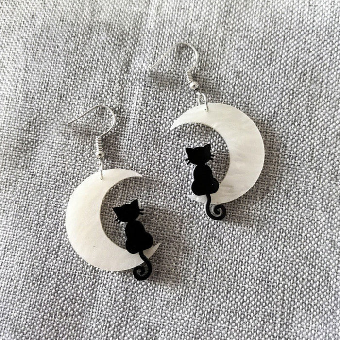 Wholesale Cat Acrylic Earrings Moon Star Design Fashion Jewelry Accessory MOQ≥2
