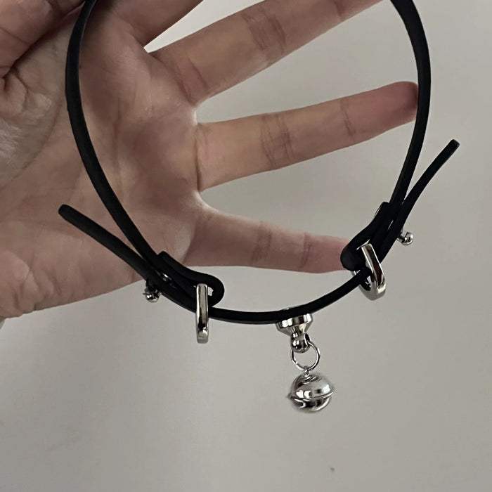 Wholesale Punk Girl Black Neckband Bell Short Necklace