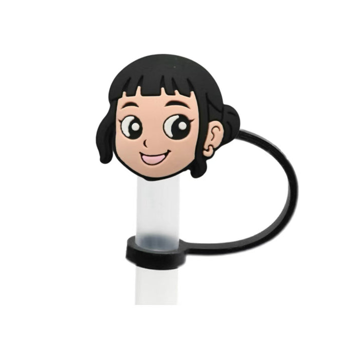 Wholesale 10pcs Kpop Cute Cartoon Silicone Straw Cap Cup Accessories