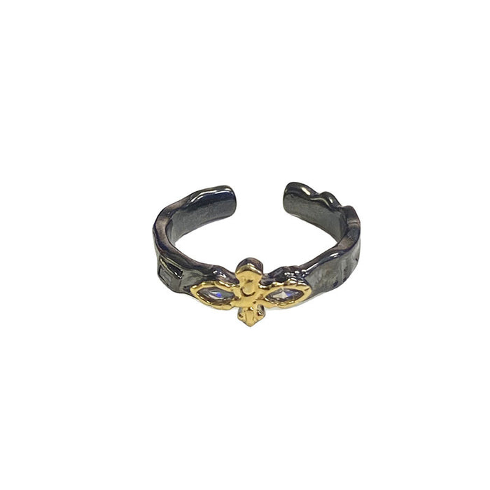 Wholesale Open ring with niche design, cross, high-end feel, simple and minimalist index finger ring