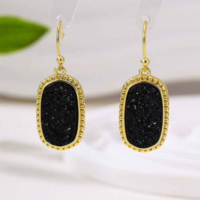 Wholesale Geometric Elliptical Resin Imitation Crystal Tooth Earrings