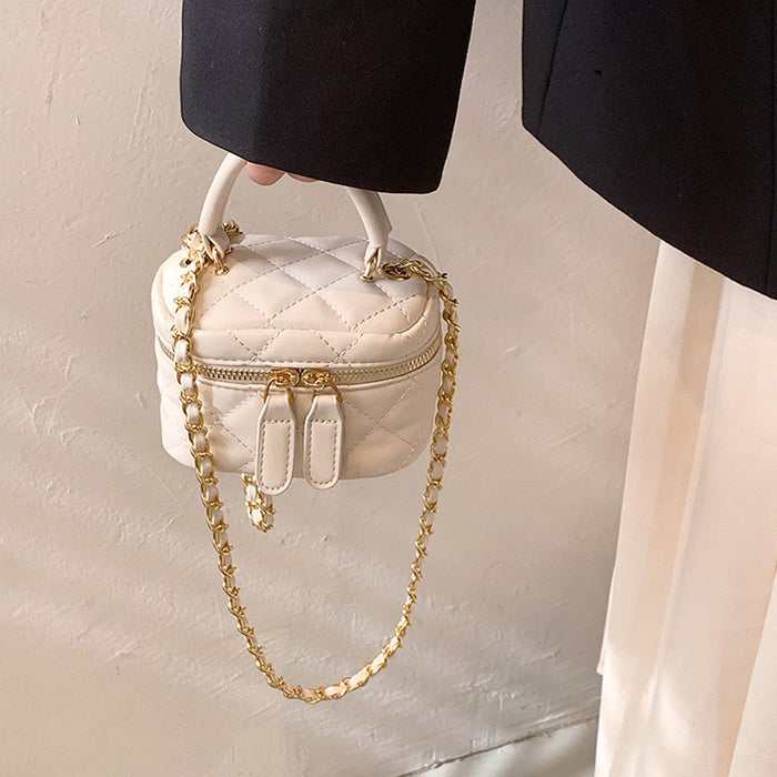 Wholesale New texture embroidered thread mini bucket bag for children, stylish parent-child chain crossbody bag