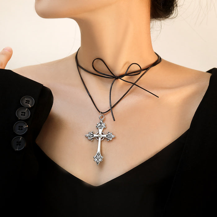 Wholesale Bow Sweet Cool Necklace Dark Necklace Women's Necklace All-match