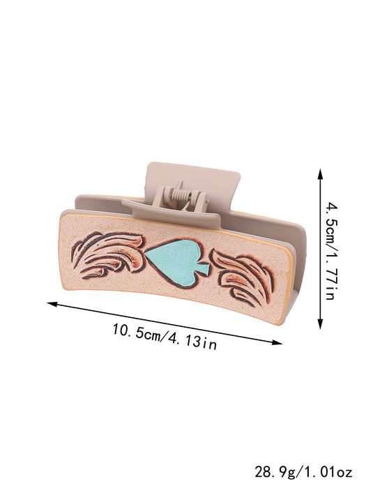 Wholesale Western Denim Style Horse Hair Craft Leather Women' s Hair Clip Grab Clip Shark Clip Hair Accessories Clip