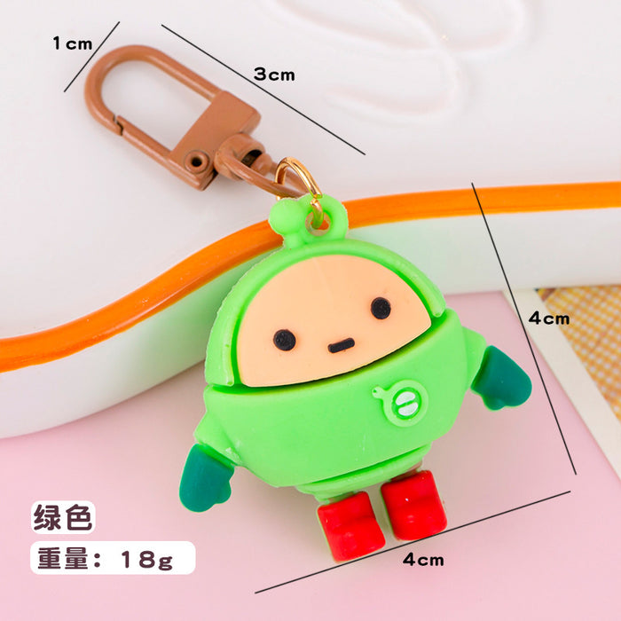 Wholesale Cartoon Doll Keychain Soft Glue Cute New Egg Key Ring Holiday Party Pendant Luggage Jewelry