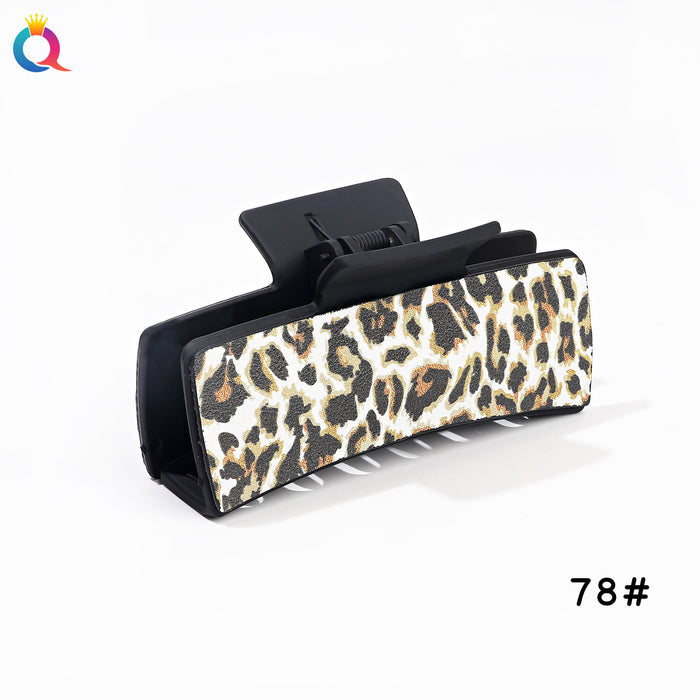 Wholesale  leopard print retro square Hair Clips