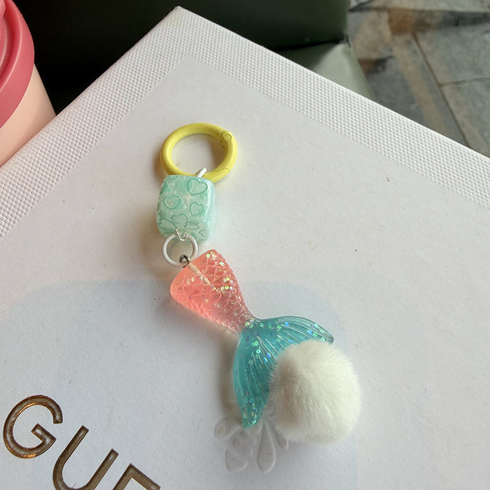 Wholesale Cute cartoon fishtail pendant Keychains