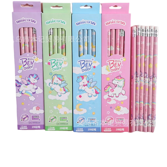 Wholesale 12-pack K-pop HB round-bar wooden pencils for elementary school students