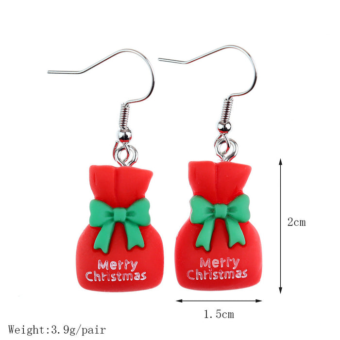 Wholesale Earrings Resin Santa Snowman Elk Christmas Tree JDC-ES-niqing024