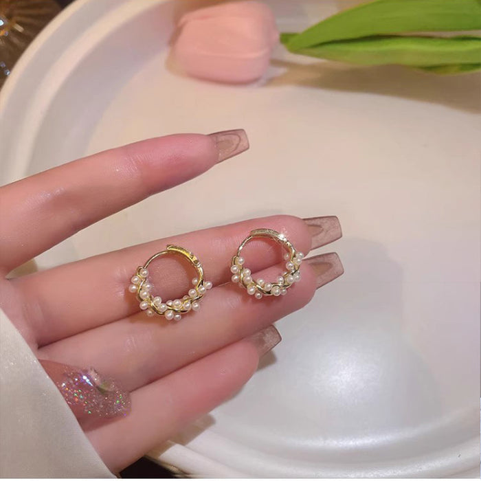 Wholesale  Silver Needle Pearl Ear Ring Women's Summer