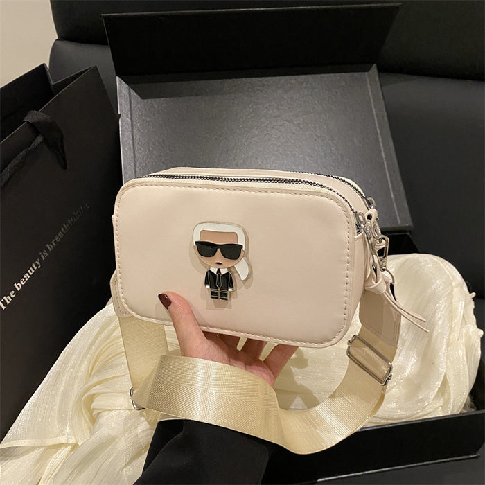 Wholesale Black PU Small Square Bag Street Fashion Crossbody Shoulder Bag
