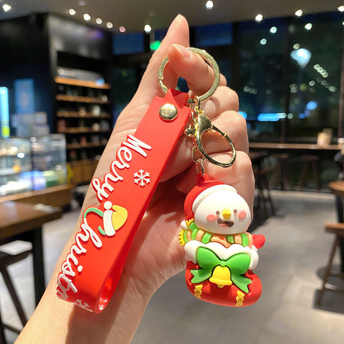 Wholesale Silicone Keychain Trendy Christmas Bag Charm